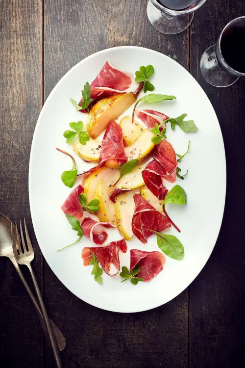salade de poires & jambon pata negra salade de poires & jambon pata negra