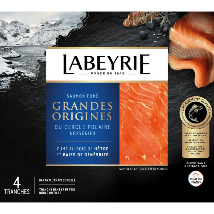 Grandes Origines Saumon fumé Cercle polaire Norvégien