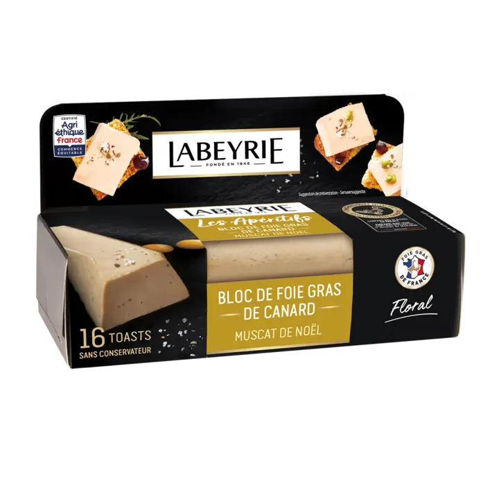 Mini bloc de Foie Gras de Canard Apéritif Muscat de Noël